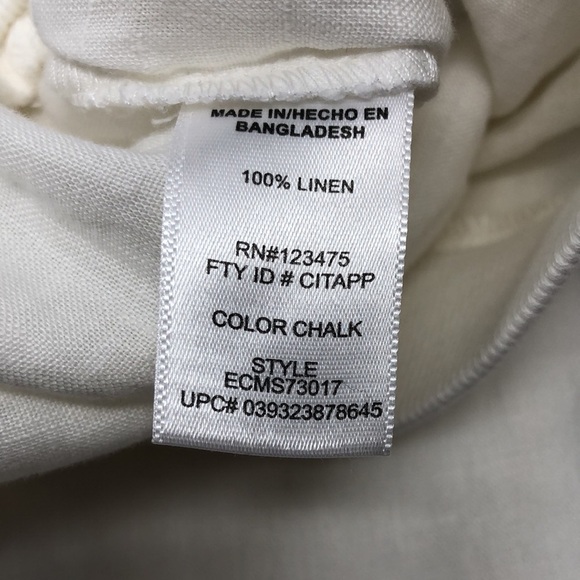 2/$30 NWT Ellen Tracy Pants 100% Linen White Summer Vacation Women's Size Large - Picture 10 of 14